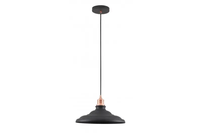 Decor Loret, lampada a sospensione nera senza tempo con un diametro di 34,8 cm. 9721.
