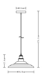 Decor Loret lampada a sospensione grigia senza tempo, diametro 34,8 cm 9790.