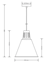 Lampadario sospeso Decor Gianni in stile elegante grigio rame, diametro 32 cm, codice 8167.