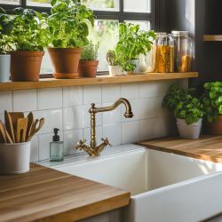 AquaTrimo Windsor rubinetto classico da cucina nostalgico con beccuccio angolato bronzo 21WS7531BN