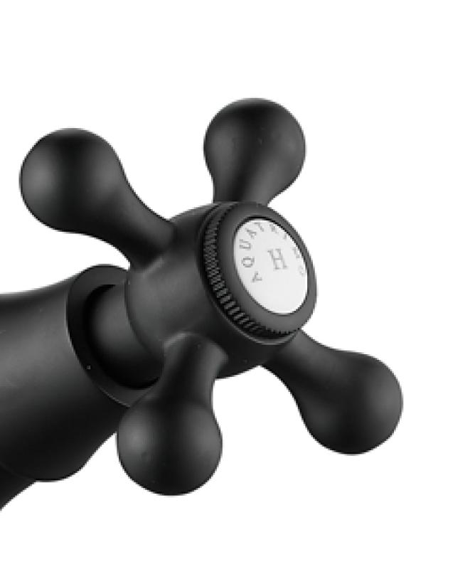 AquaTrimo Windsor rubinetto classico da cucina nostalgico con beccuccio angolare nero opaco 21WS7531SW