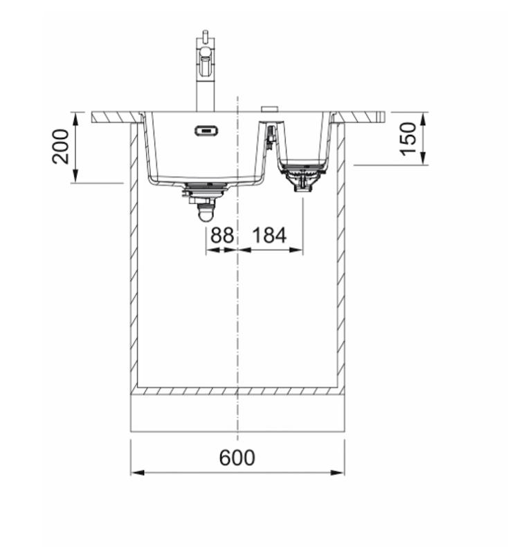 Franke Maris MRG 160-34-15 Fragranite edizione nera opaca, lavello sottotop grande a destra