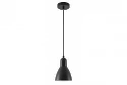 Lampada a sospensione Decor Etore nera con cavo nero 2072.