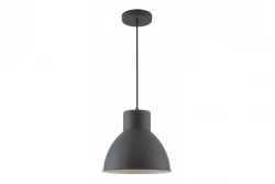 Lampada sospesa Dante Decor nera opaca con interno bianco, diametro 27,5 cm 2119.