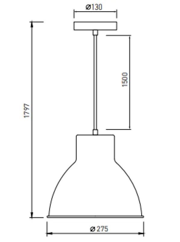 Lampada sospesa Dante Decor nera opaca con interno bianco, diametro 27,5 cm 2119.