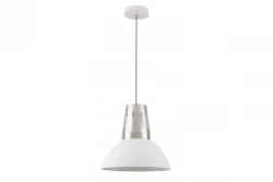 Decoro Artemia lampada a sospensione bianca con finitura industriale, diametro di 34,5 cm, codice 2508