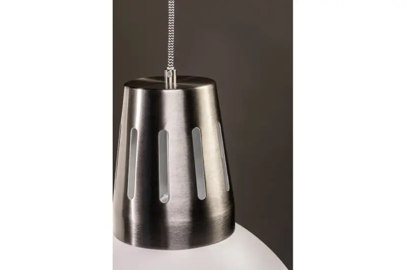 Decoro Artemia lampada a sospensione bianca con finitura industriale, diametro di 34,5 cm, codice 2508