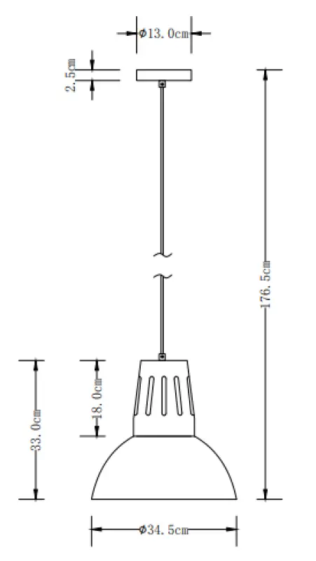 Decoro Artemia lampada a sospensione bianca con finitura industriale, diametro di 34,5 cm, codice 2508