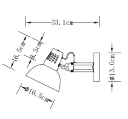 Decor Artemia elegante lampada da parete grigia con braccio in metallo, diametro di 16,5 cm 2164.