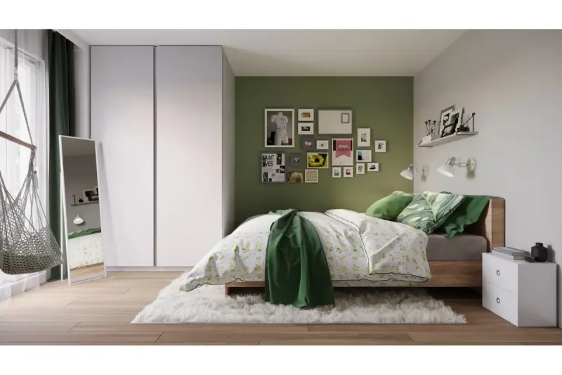 Decor Artemia elegante applique da parete bianca con braccio in metallo, diametro 16,5 cm, codice 2218.