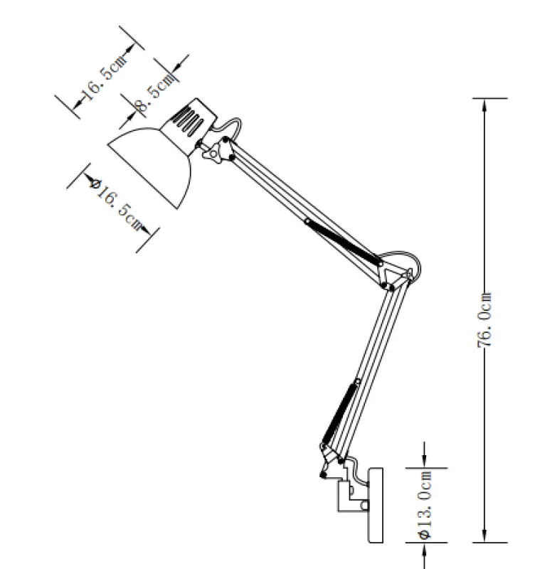 Decor Artemia applique da parete nera con braccio metallico e interno bianco diametro 16,5 cm 2270