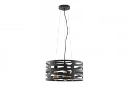 Lampadario a sospensione Decor Marisa nero con spazi orizzontali affusolati massimo tre fonti di luce diametro 40 cm 2584.