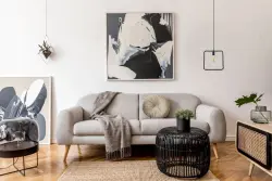 Decor Lija lampada a sospensione quadrata nera a un punto 2614