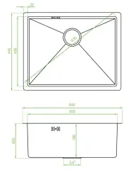 Aquadesign Sinks lavello in acciaio inox dorato PVD gold 50x40 sottopiano e soprapiano 1208957698