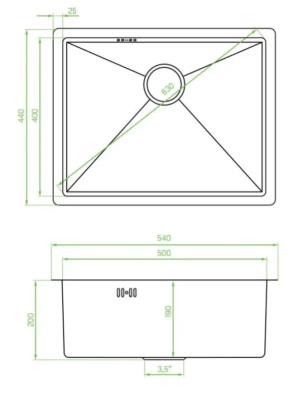 Aquadesign Sinks lavello in acciaio inox dorato PVD gold 50x40 sottopiano e soprapiano 1208957698