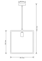Decor Lija lampada a sospensione quadrata a un punto, colore bianco 2690.