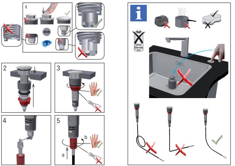 Franke Set raccordo di scarico per lavelli con piletta integrata (turbo) con svuotamento automatico e pulsante in acciaio inossidabile 1208957709