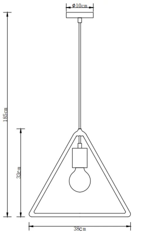 Decor Gija è un lampadario sospeso nero a forma di triangolo a un punto 2621.