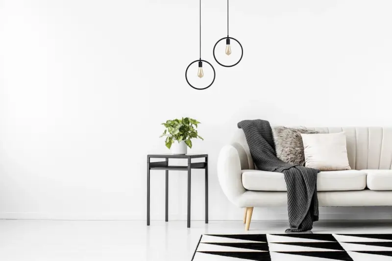 Decor Fija lampada a sospensione a un punto nero rotonda 2805