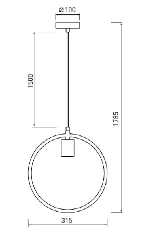 Lampada sospesa a un punto Decor Fija grigia tonda 2935