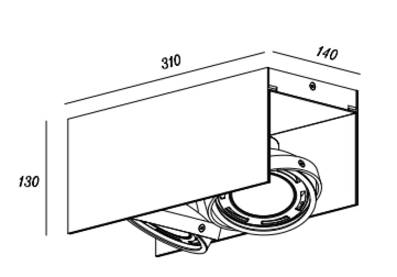 Lampada da soffitto Decor Verso in bianco e nero con testa mobile e 2 sorgenti luminose 4250.