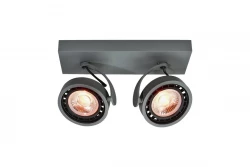 Lampada da soffitto o da parete Decor Wally in antracite con testa mobile e 2 fonti luminose 4304.