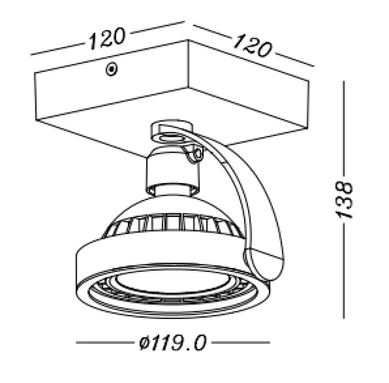 Decor Wally lampada da soffitto o da parete bianca con testa mobile 1 sorgente luminosa 4342
