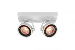 Lampada a soffitto o da parete Wally Decor bianca con testa mobile e 2 fonti luminose 4373