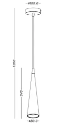 Decor Evi lampada a sospensione conica in alluminio bianco 4397