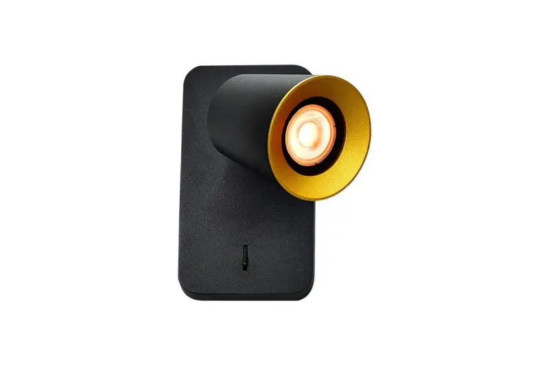 Lampada da parete nera moderna Decor Elli con interruttore e 1 fonte di luce 4533.