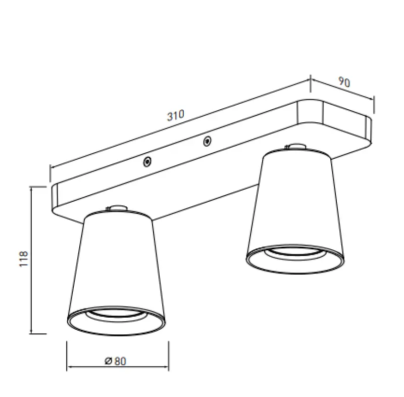 Decor Elli moderna lampada da soffitto bianca con 2 fonti luminose 4489