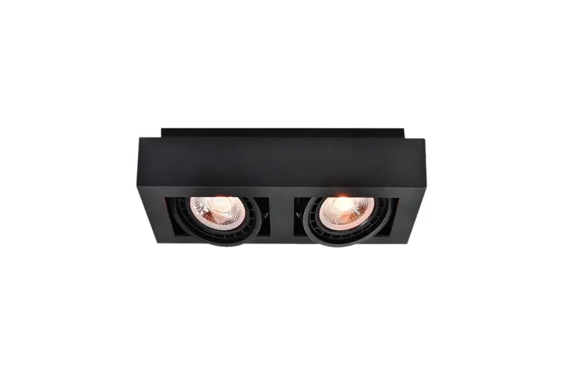 Lampada da soffitto nera rettangolare a 2 punti Decor Loid con 2 fonti luminose 4700.