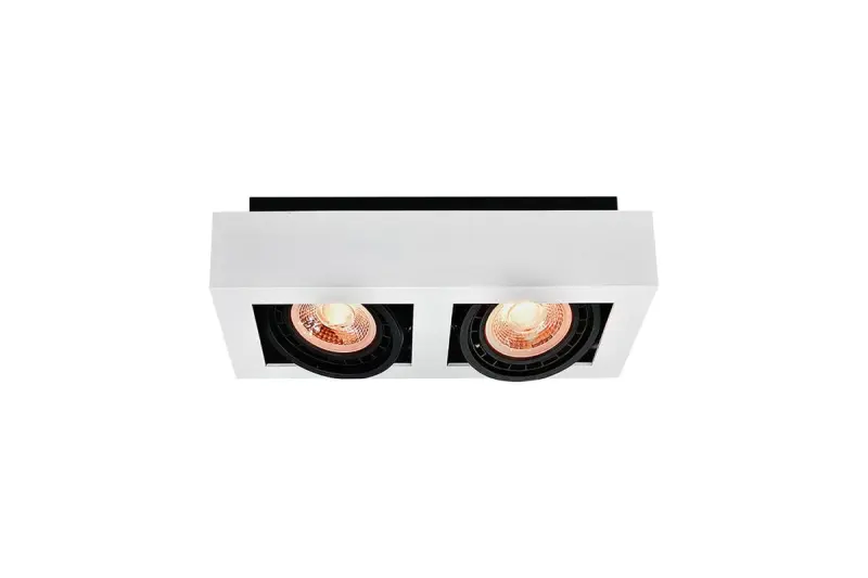 Decor Loid, lampada da soffitto rettangolare bianca funzionale a 2 punti con 2 fonti luminose 4663