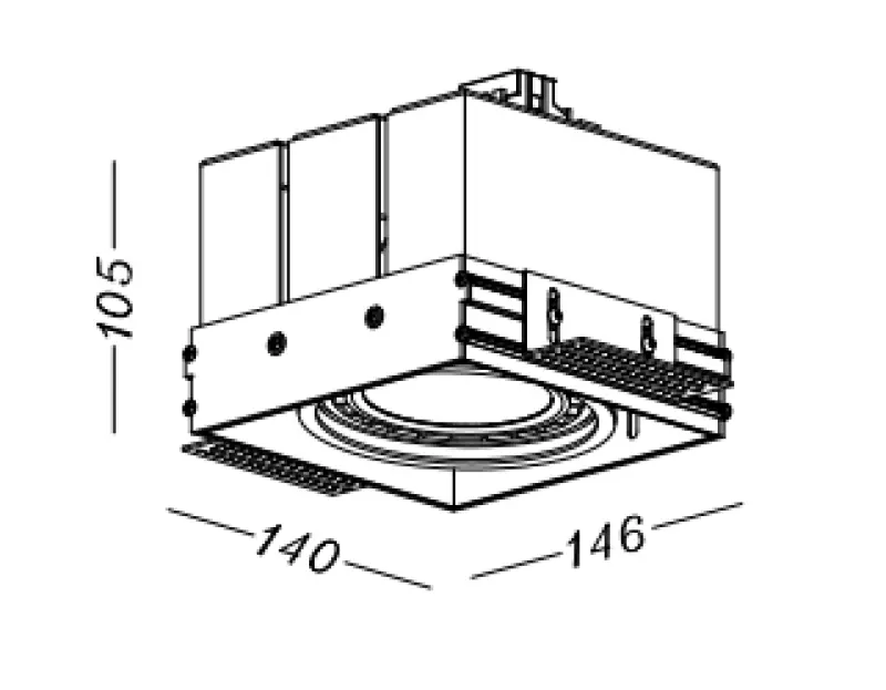 Decor Milo lampada a incasso per soffitto senza cornice nera con 1 fonte luminosa 4731