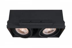 Decor Milo lampada da incasso a soffitto senza cornice nera con 2 fonti luminose 4755