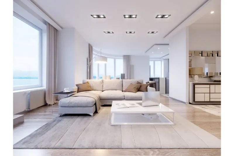 Decor Milo lampada da incasso a soffitto senza cornice nera con 2 fonti luminose 4755