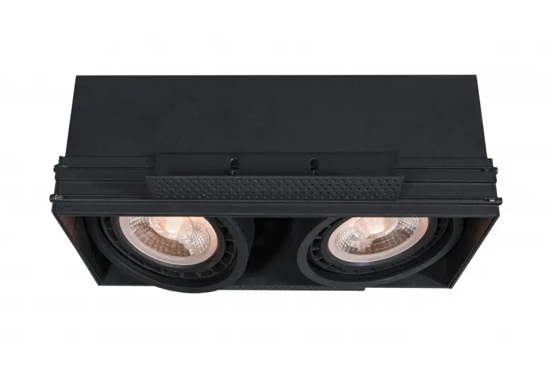 Decor Milo lampada da incasso a soffitto senza cornice nera con 2 fonti luminose 4755