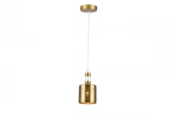 Lampadario sospeso cilindrico Decor Bellis bianco e oro con 1 fonte luminosa 4574.