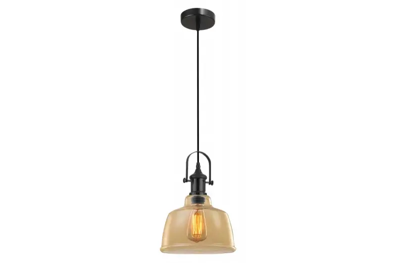 Lampada a sospensione Decor Muscari II di colore ambrato in versione metallica con supporto per lampadina nero 3732.