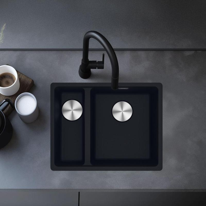 Franke Maris MRG 260-34-15 Fragranite Matt black lavello Lato sinistro installazione a filo
