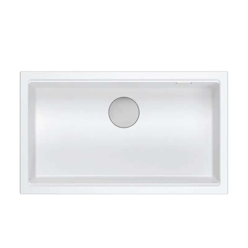 Quadri Newport II lavello grande e profondo in granito sopra e sottopiano lavello bianco 76x45 1208957854