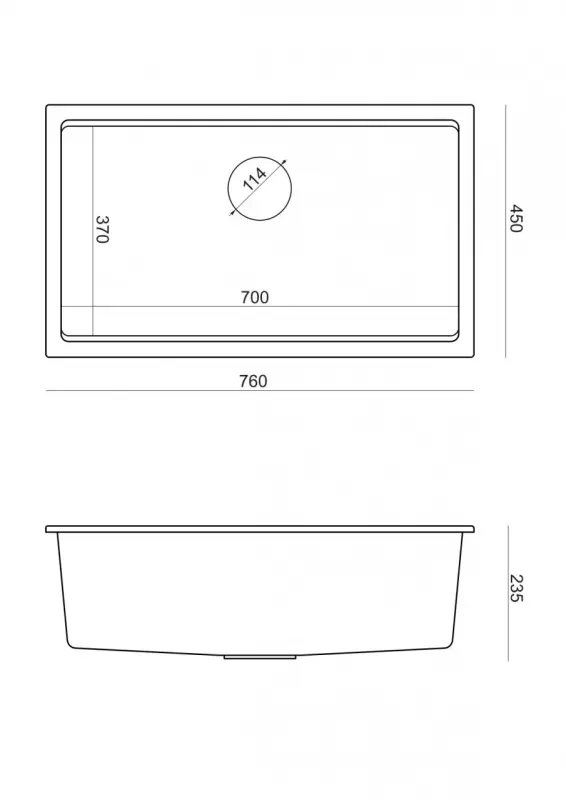 Quadri Newport II lavello grande e profondo in granito sopra e sottopiano lavello nero 76x45 1208957855