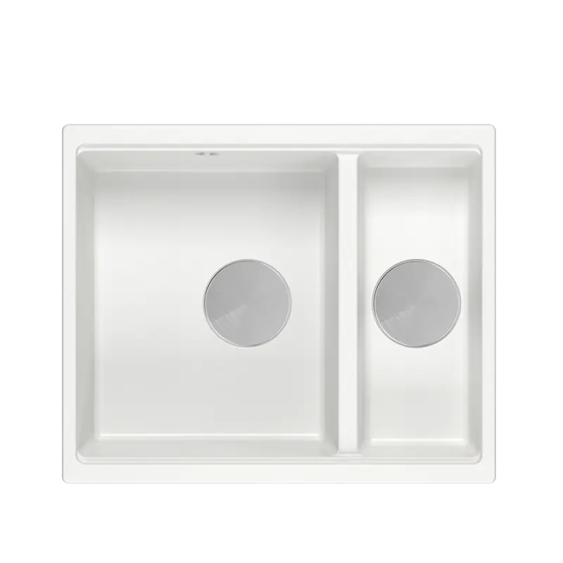 Quadri Newport II bianco 1,5 lavello in granito sopra e sottopiano 555x460 1208957860