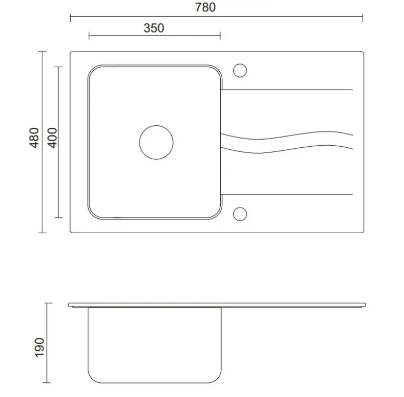 Quadri Fusion lavello in acciaio inossidabile montaggio sopra il piano 78x48 con scolapiatti reversibile 1208957868