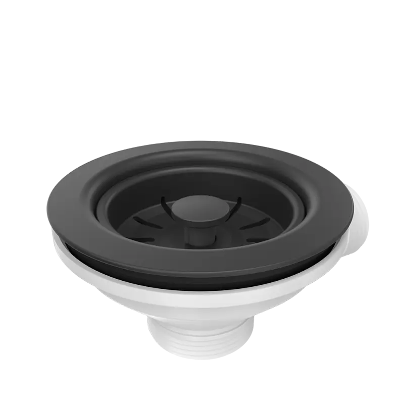 Quadri Set di scarico doppio nero per lavello con troppopieno 1208957902