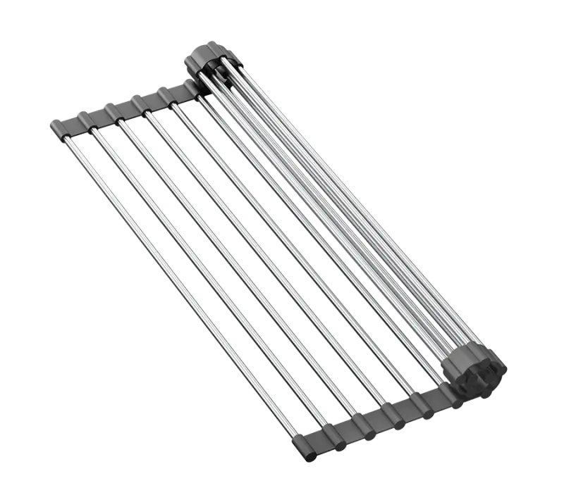 Lavello da incasso Quadri Durham in granito bianco 595x500 con dispenser di sapone, tagliere, tappetino rotolante, lavandino aggiuntivo e tappetino rotolante 1208957903