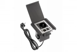 Indux Flip presa a terra da incasso opaca nera con 2xUSB A, 1xRJ45 e connessione HDMI nera 1208957915