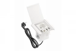 Indux Flip tappetino bianco con terra di torba da incasso Presa con 2xUSB A, 1xRJ45 e connessione HDMI 1208957916