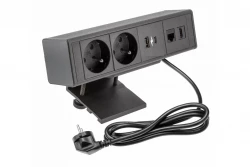 Indux Desk ufficio o tappetino da tavolo in terra nera opaca con presa (2x) con 1xUSB A, 1xUSB C, 1xRJ45 e 1xHDMI 1208957920