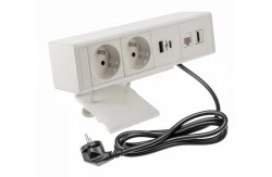 Indux Desk ufficio o tappetino da tavolo bianco con presa a terra (2x) con 1xUSB A, 1xUSB C, 1xRJ45 e 1xHDMI 1208957921
